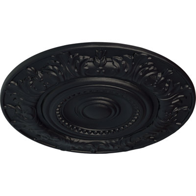 Endurathane Biddix Ceiling Medallion, 20 7/8"OD x 1 1/4"P (Fits Canopies up to 7 1/2"), Hand-Painted Steel Gray Finish