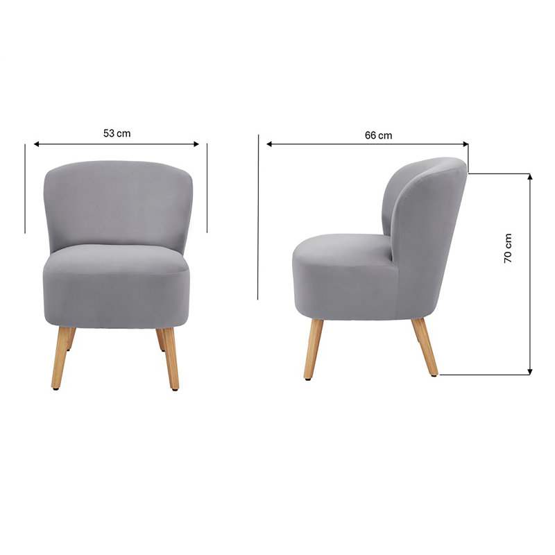 Upholstered Side Chair, Gray Velvet