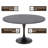 Heatherton Round Dining Table with Resin Top Kitchen Table and Black Stainless Steel Pedestal Base Seats 2-6 Person-1221090340-1221090341-1221090338