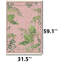 Tapis rose à motif de treillis et de feuilles tropicales roses