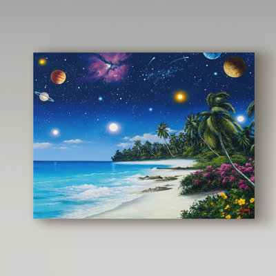 Fikes 'Coastal Scene 4' Oil Painting Print on Wrapped Canvas