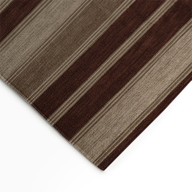 Tapis intérieur / extérieur gris HorizontalStripes, Rectangle 9 pi x 12 pi