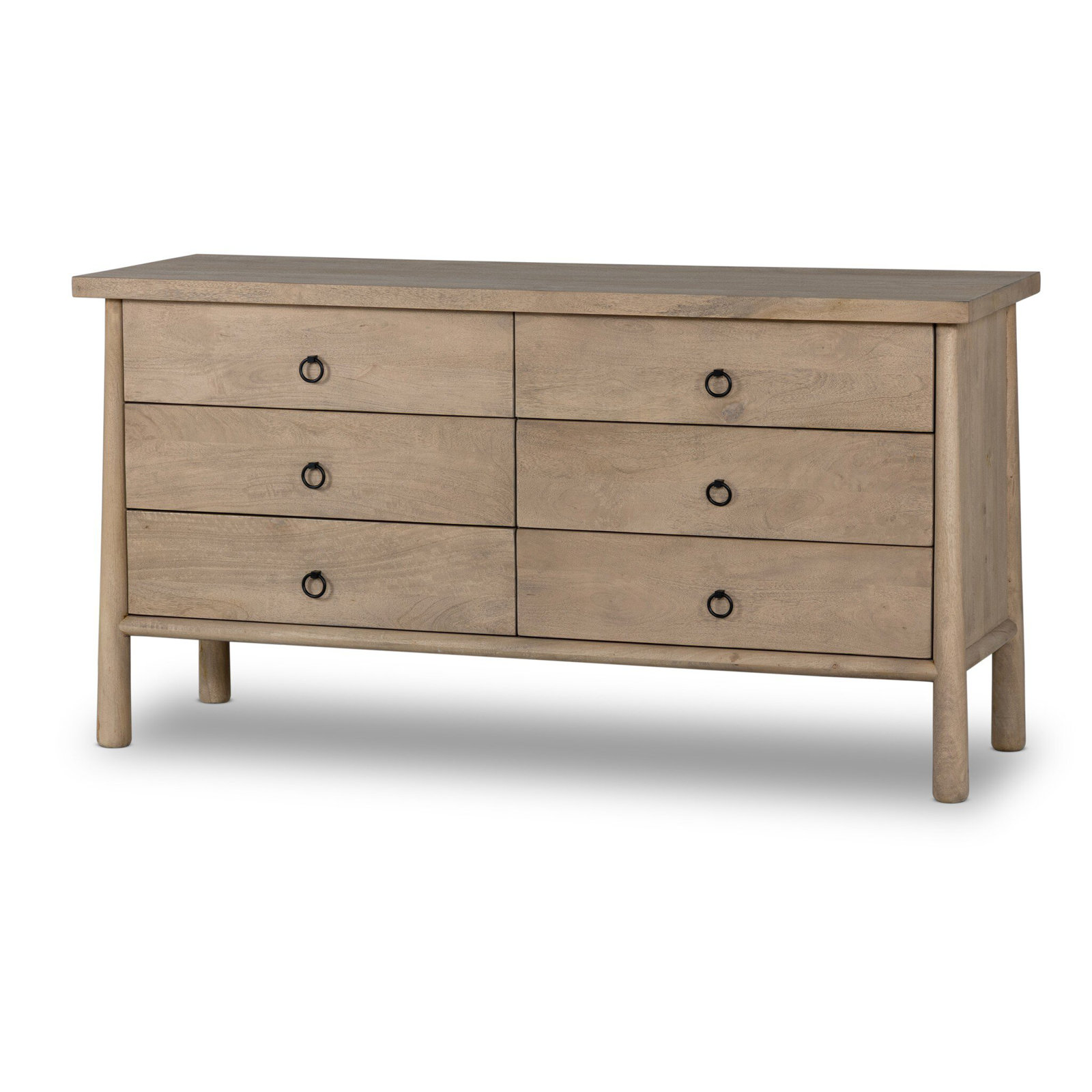 Freddie 6 Drawer Dresser-Brown, Caramel Mango