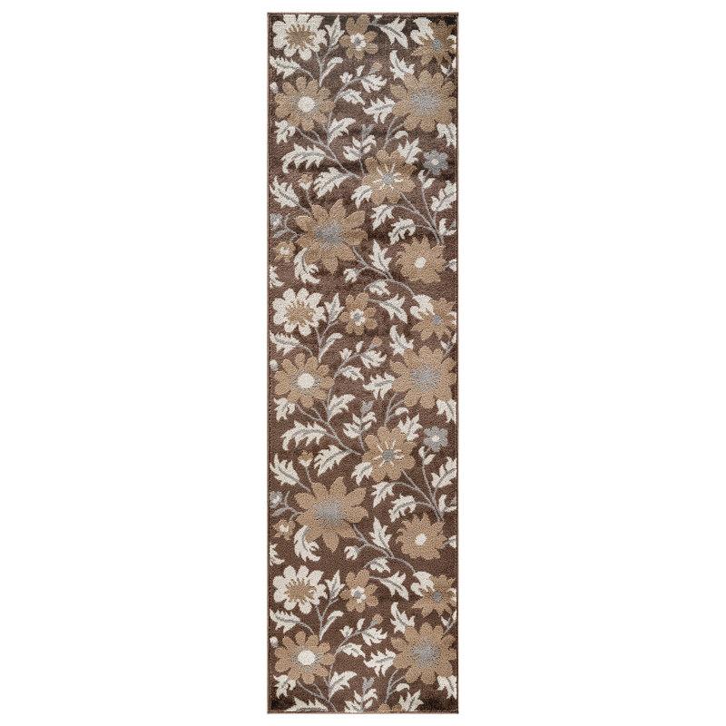 Contemporary Floral Area Rug, Runner 2'2" x 12'