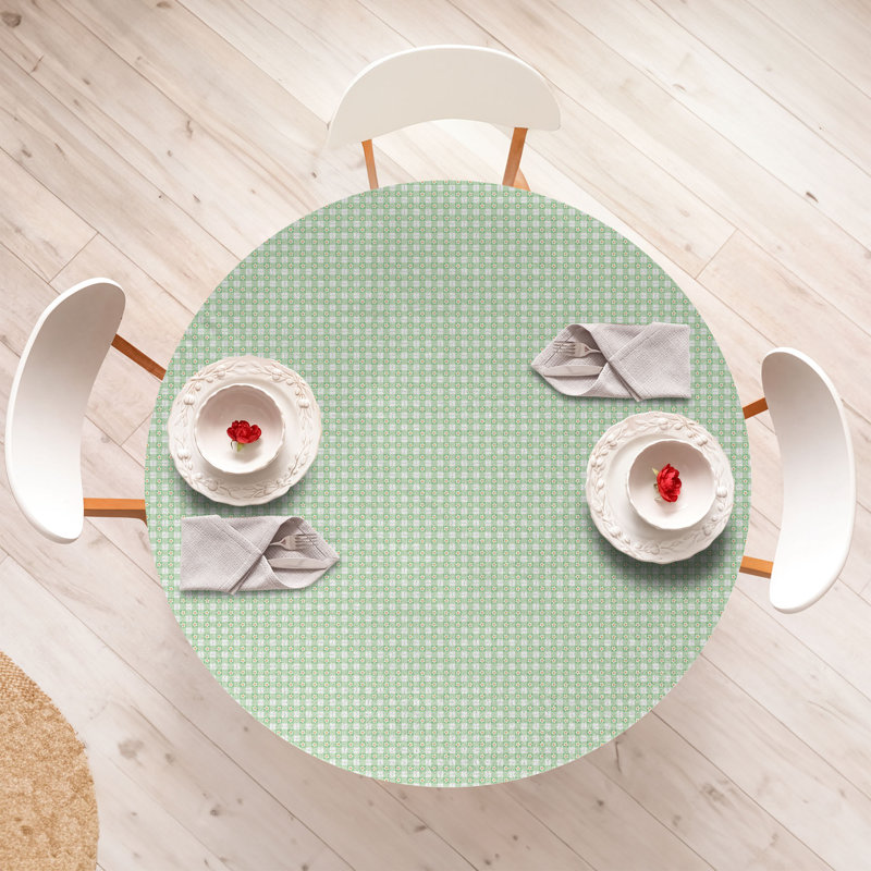 Highland Dunes Mint Green Fitted Round Tablecloth Mint Green