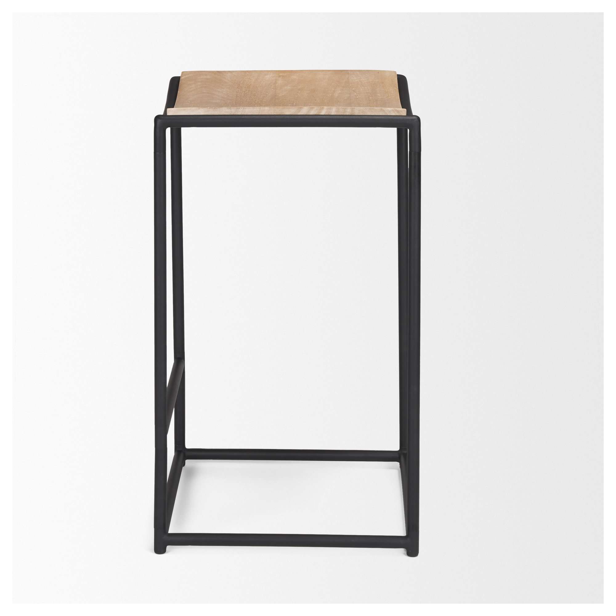 Galina Textured Wood w/ Metal Counter Stool, Light Brown