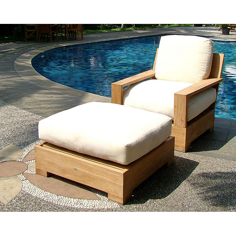 Leveb Outdoor Lounge Chair with Ottoman , Sunbrella® Cushions Included
