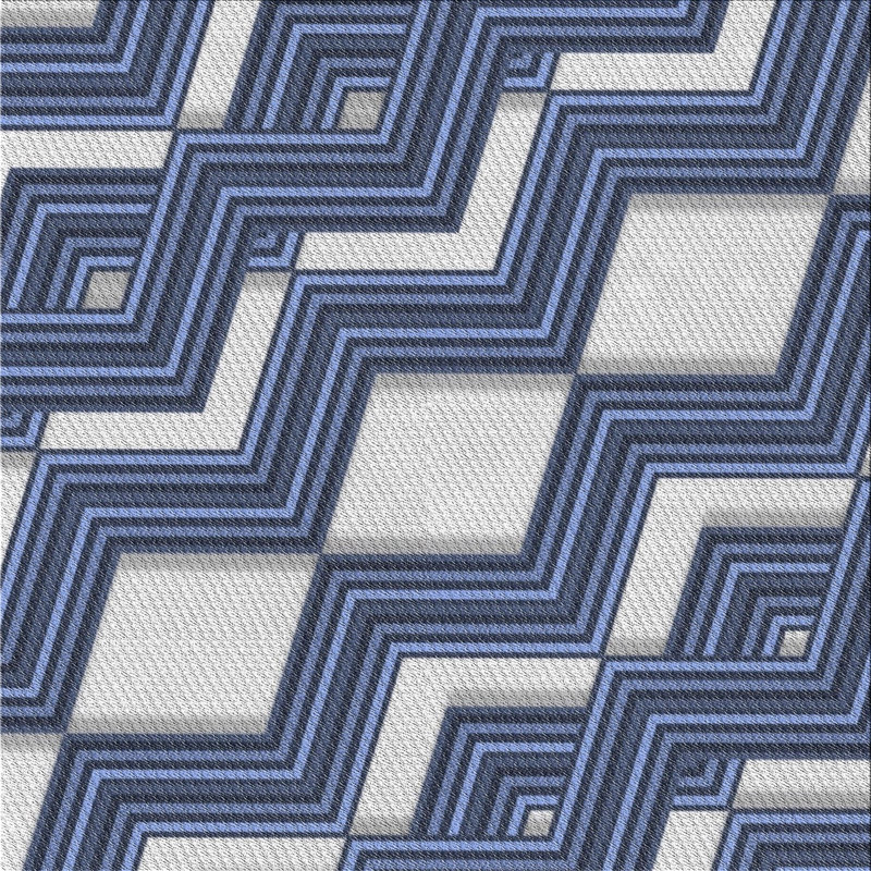 Tapis bleu à motif géométrique Klar, Carré 5 pi