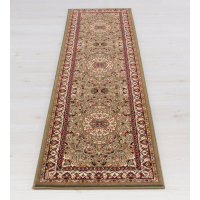 Tapis oriental rouge / gris / ivoire Izaiah