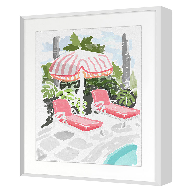 Lounge Print by Dana Gibson, 48" H x 40" W x 1.75" D, White