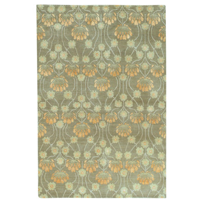 High-Quality Hand-Knotted Fawn Area Rug