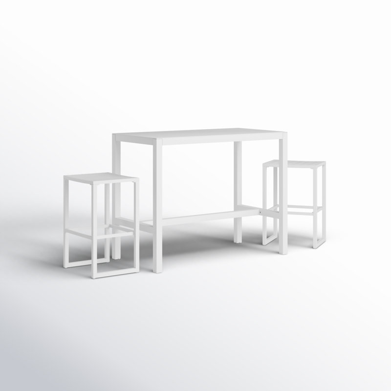 Ensemble repas extérieur en aluminium Armando, 2, Blanc