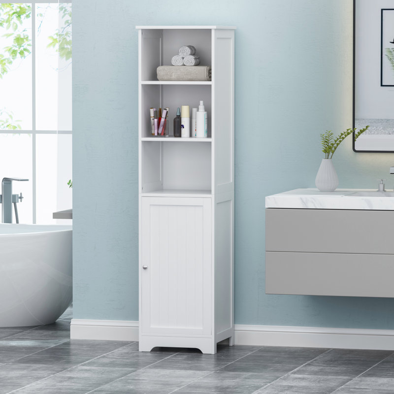 Armoire de salle de bain Eljaah, Blanc mat