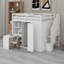 Lit superposé double avec garde-robe, bureau et tablettes-105242224