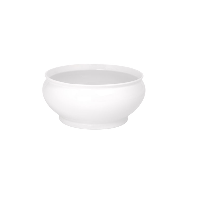 Pot en grès céramique blanc brillant