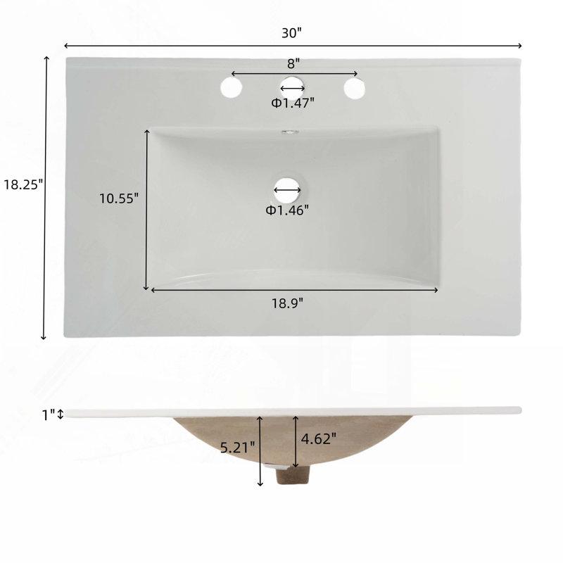 Bathroom Vanity with Ceramic Sink