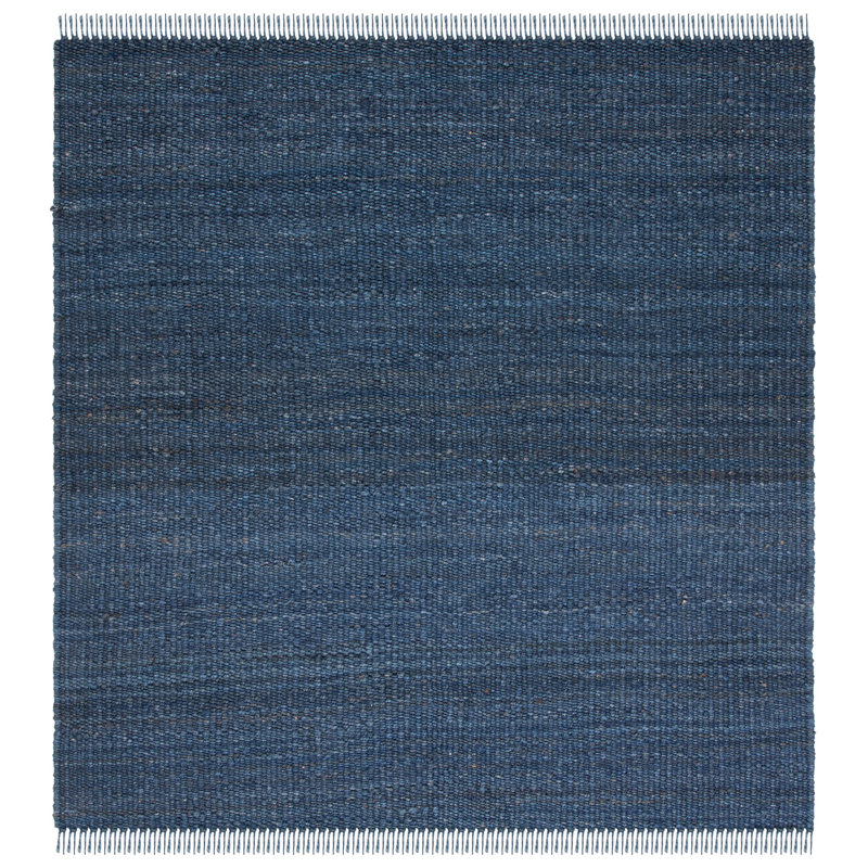 Natural Fiber Three Hundred Sixty Eight Area Rug In Navy, Square 8'