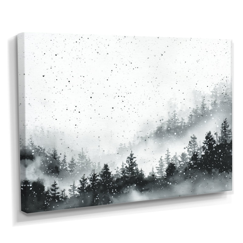Toile brumeuse de forêt, art mural Warrene, Warrene, H 30 po x l 40 po, Toile tendue