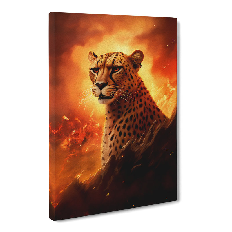 Cheetah Romanticism - Wrapped Canvas Print, 50cm H x 35cm W x 3cm D