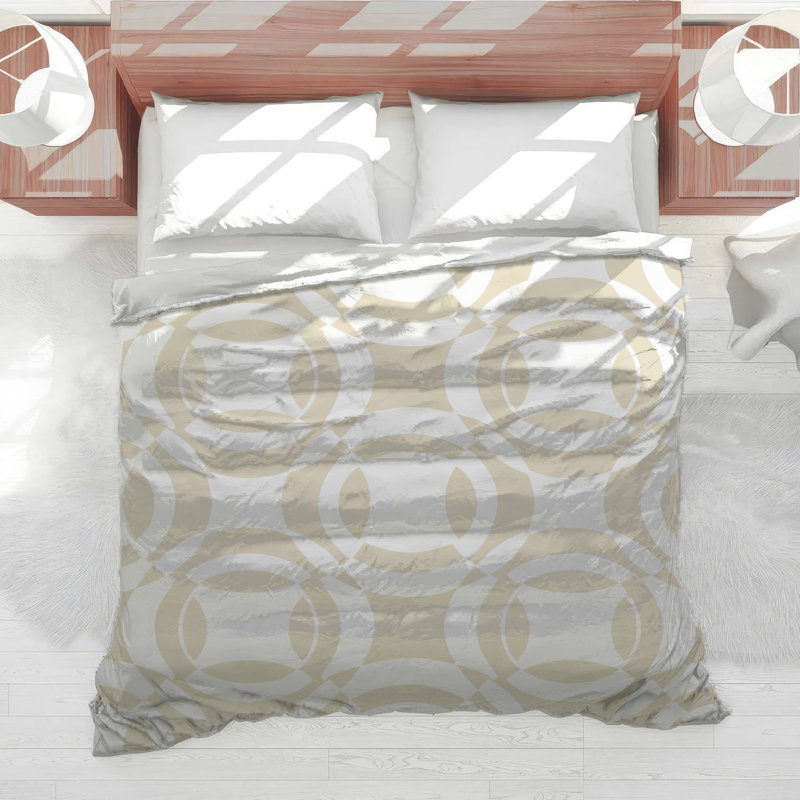Édredon beige à motif circulaire, Twin