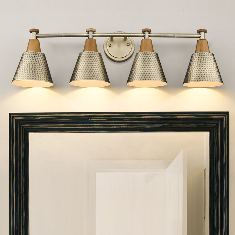 4 - Light Dimmable Vanity Light, Brass
