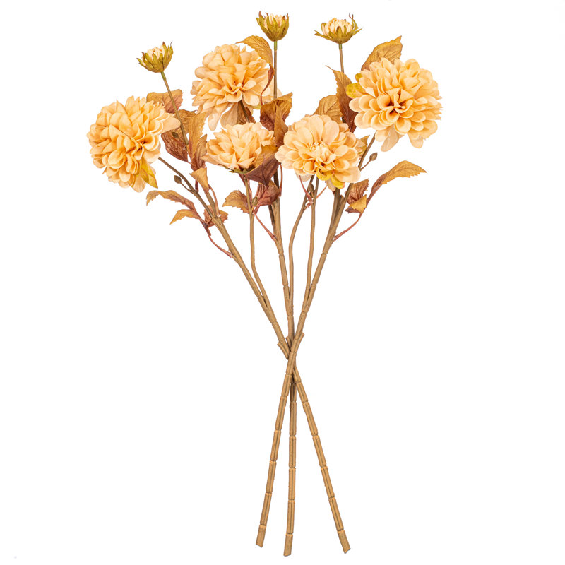Vickerman 26" Artificial Chrysanthemum Spray 3/Bag. Recommended for indoor use., Cream