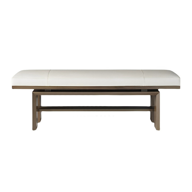 Banc rembourré en similicuir, H 17,71 po x l 70,86 po x P 15,74 po