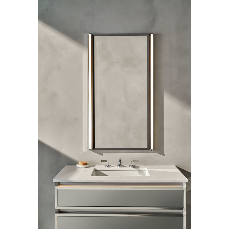 Profiles Polished Edge Reversible Medicine Cabinet, 48" H x 23.25" W x 4" D, Matte Gold