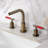 Kingston Brass Kaiser Two-Handle 3-Hole Deck Mount Widespread Bathroom Faucet with Brass Pop-Up Drain-128553744