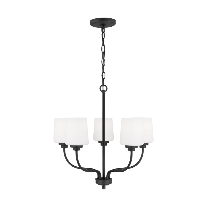 Lustre classique / traditionnel à 5 lumières Windom, Oui, Nickel brossé