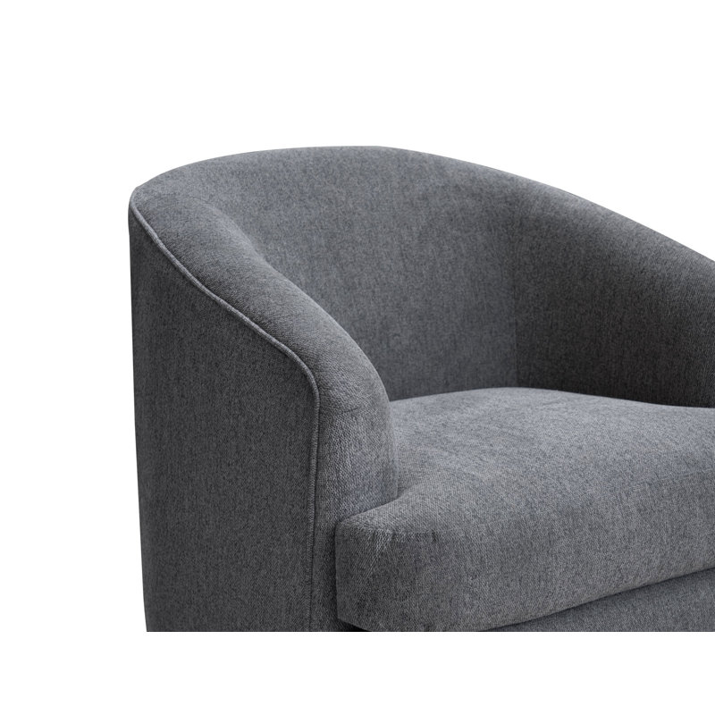 Fauteuil d'appoint pivotant Lessy, mousse moelleuse douce, métal, Mélange de polyester gris
