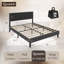 Structure de lit plateforme tapissier avec espace de rangement sous le lit de 6,7 po, support en fer, aucun sommier requis-712006184-722068034