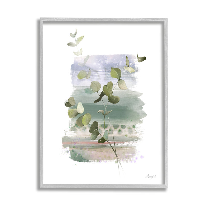 Eucalyptus, peinture sur bois encadrée, H 14 po x l 11 po x P 1,5 po, Estampe numérique Farmhouse
