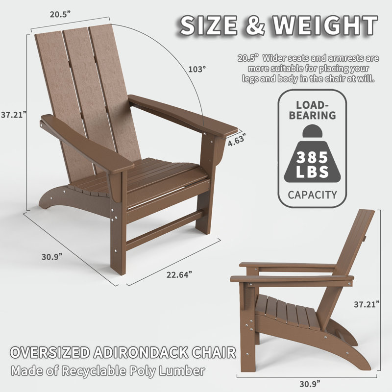 Barbee Outdoor Adirondack Chair, Mahogany