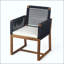Chaise de salle à manger en bois d'acacia et corde avec coussin lavable (ensemble de 2)-130116622