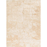 Wool Abstract Area Rug in White