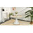 Round Stone Country Solid Wood Okamoto White Pedestal-678544322-678568926