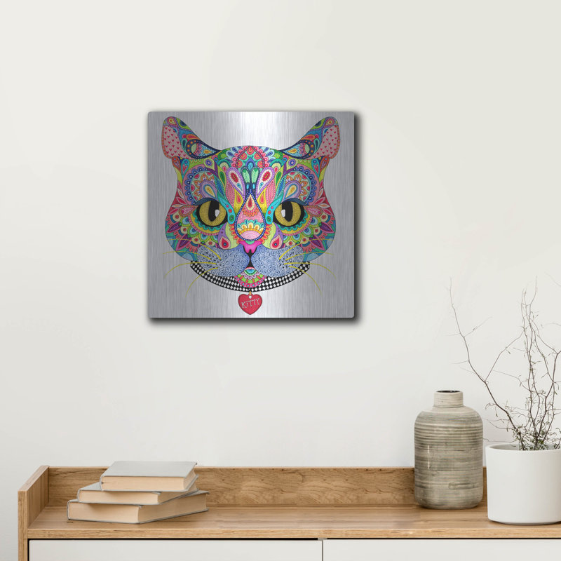 «Kaleidoscope Kitty» par Hello Angel, H 12 po x l 12 po