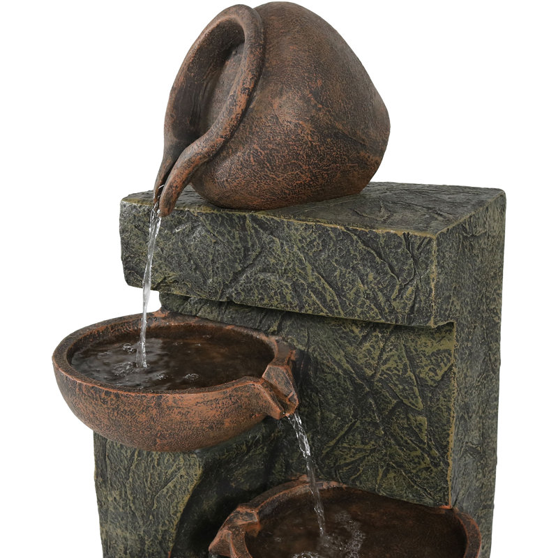 Fontaine d'extérieur en poterie résistante aux intempéries