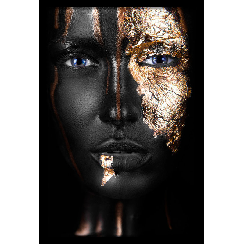 Noir Gold - No Frame Rectangle Print, Black Frame, 120cm H x 80cm W x 10cm D