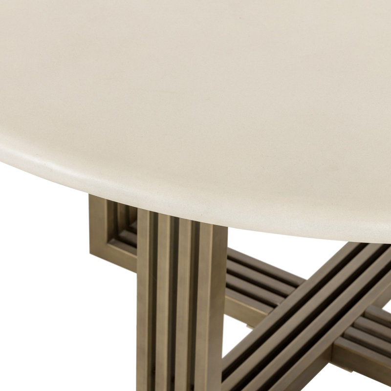 Mia Round Dining Table, Antique Brass