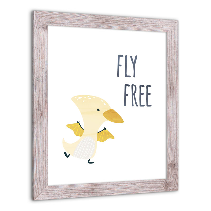 «Flying Dino», art encadré gratuit, H 24 po x l 20 po x P 0,75 po, Cadre blanc
