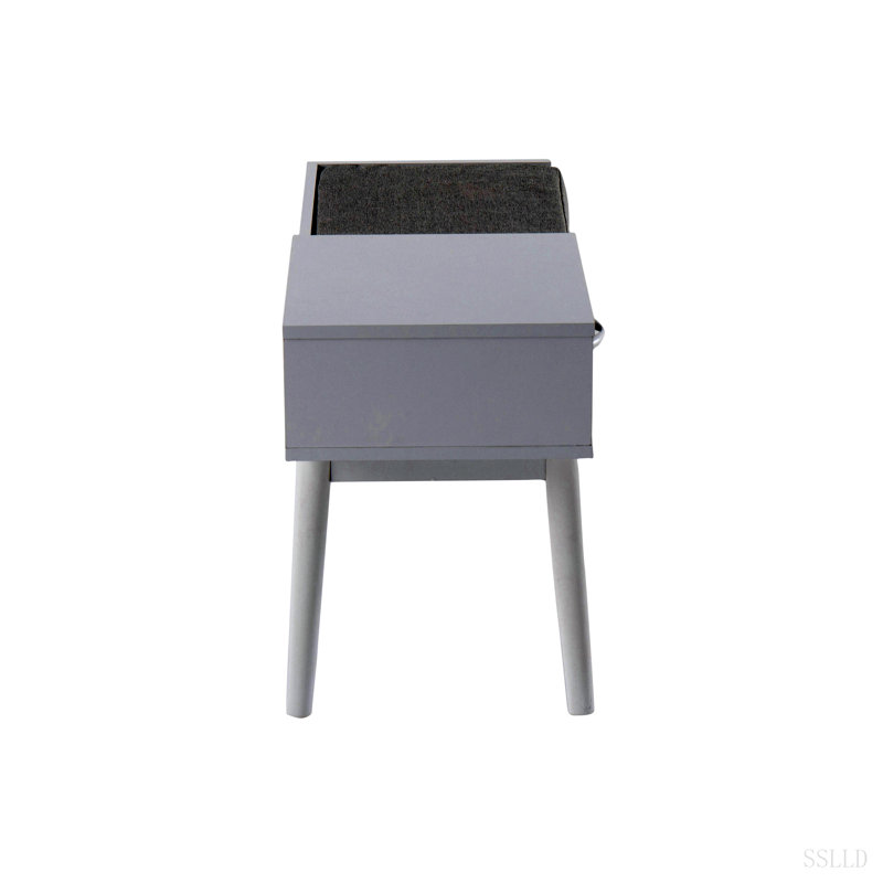 Banc téléphone contemporain avec tiroir coulissant, Blanc