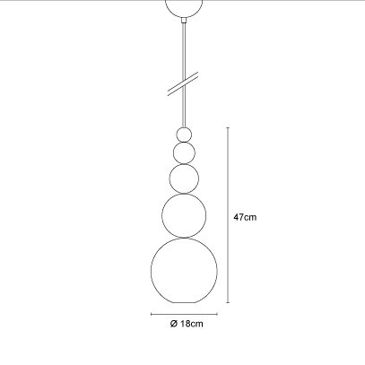Bubble 1 - Light Pendant, Copper