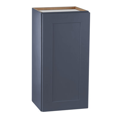 Blue shaker Solid Wood Single Door Wall Cabinet 1 Door and 2 Shelves for Kitchen Storage, Bathroom Storage, Laundry,Adjustable Shelves Ready to Assemble(21"W×12"D×30"H)