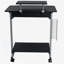 Chariot d'ordinateur compact avec rangement, espresso