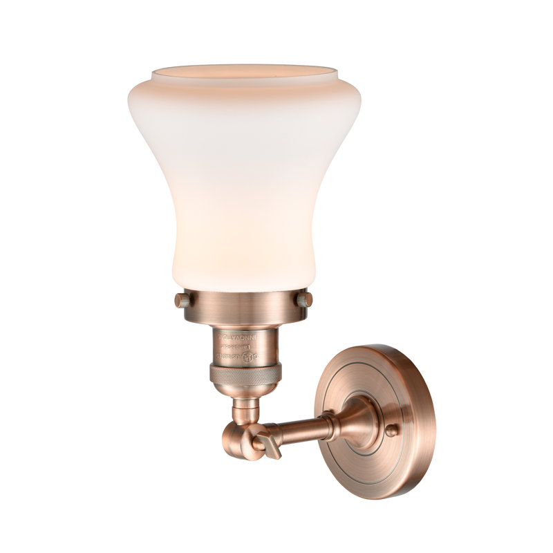 Edda Dimmable Bath Sconce, 6 Watt Vinage LED Bulb, Antique Copper, Matte White