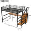 Lit mezzanine double en métal, bureau, escalier de rangement, petite armoire, DEL colorée, stable, tendance-1704634177