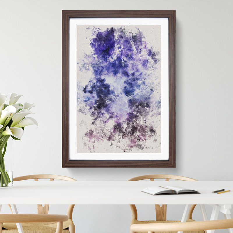 Purple Clouds - Picture Frame Painting Print, 45cm H x 33cm W x 2cm D, Walnut Framed