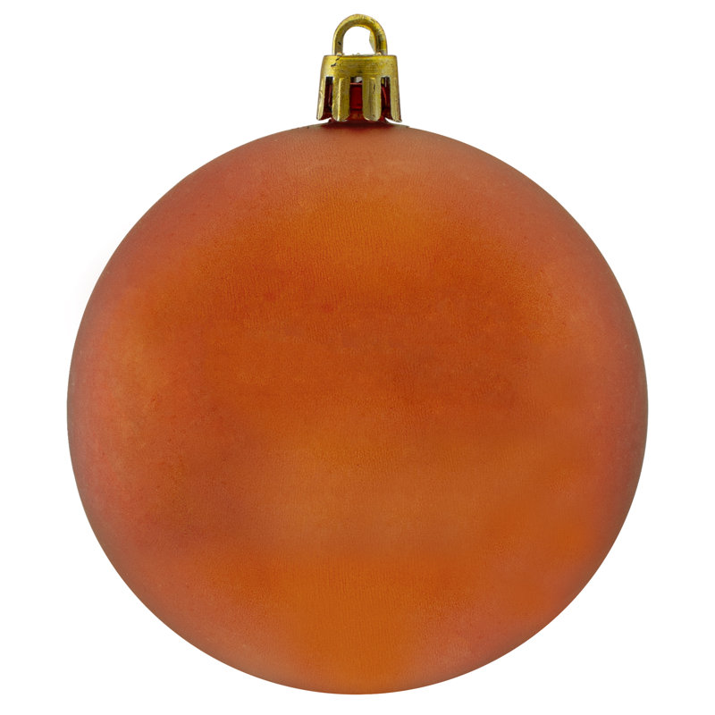 Boules de Noël incassables mates 3,25 po (80 mm), Orange brûlé
